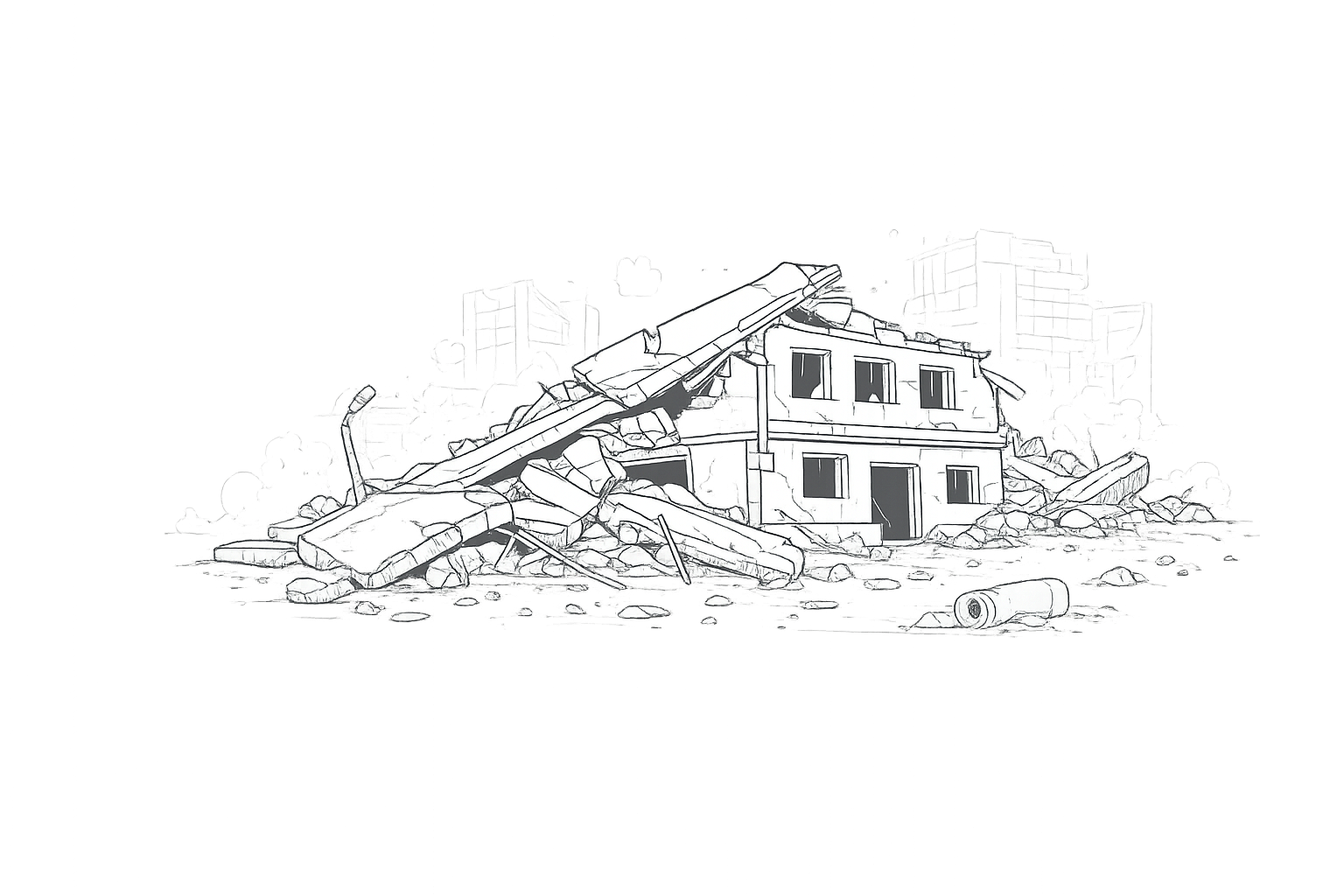 Ilustrasi reruntuhan